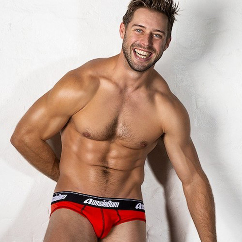 AUSSIEBUM jockstrap νέο ανδρικό σέξι αναπνεύσιμο τριγωνικό εσώρουχο αγόρια μόδας χαμηλή μέση μεγάλη τσάντα τρίγωνο σορτς αθλητικό σορτς