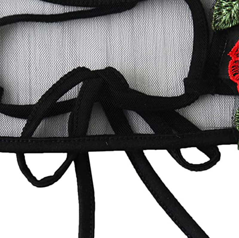 Topuri crop noi pentru femei, broderie, trandafir, sutien din plasă moale, bralette, sutien, bustieră, sexy, negru, sutien activ, vintage, de modă