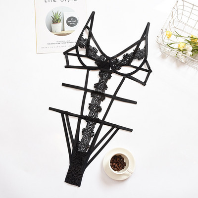 Γυναικεία σέξι λουριά σετ εσωρούχων Temptation Δαντελένια σουτιέν στρινγκ κοστούμια Σέξι εξώπλατα εσώρουχα Νυχτικά bielizna damska белье женск