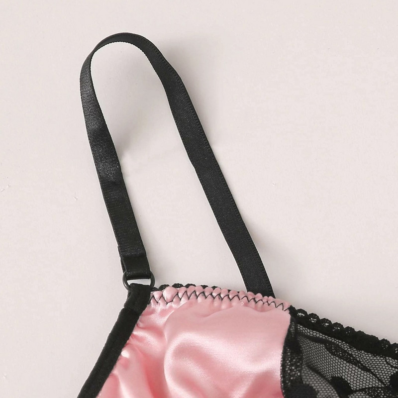 Rinnahoidja komplekt uus naiste seksikas tikandiga mugav pitsist satiinpesu + stringi aluspesu kombinatsioonкомплект нижнего белья komplekt