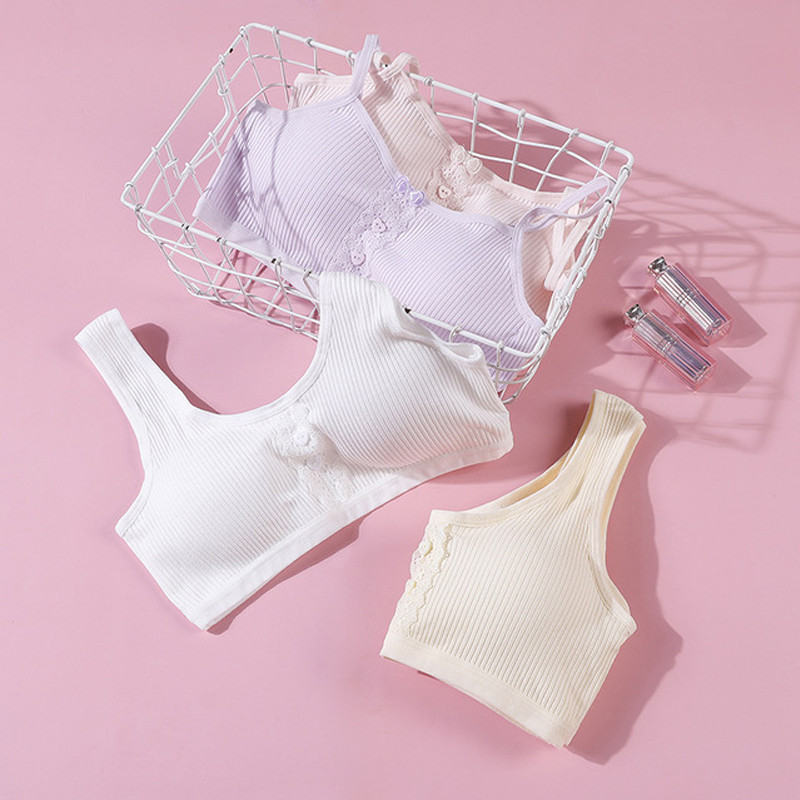 HIVOF Κοριτσίστικο γιλέκο, Βαμβακερό σουτιέν άνεσης με κλωστή, Εσώρουχα χωρίς ραφές