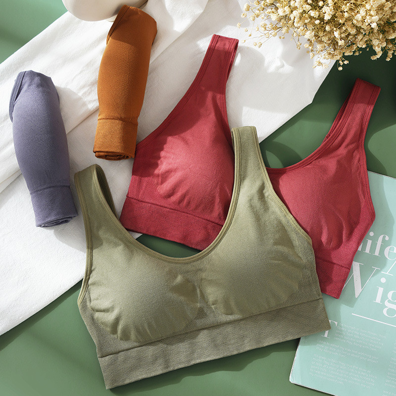 HIVOF νέο εσώρουχο ρυθμιζόμενο στη θερμότητα, αθλητικό σουτιέν με φαρδύ λουράκι ώμου, σουτιέν άνεσης ύπνου χωρίς ραφές