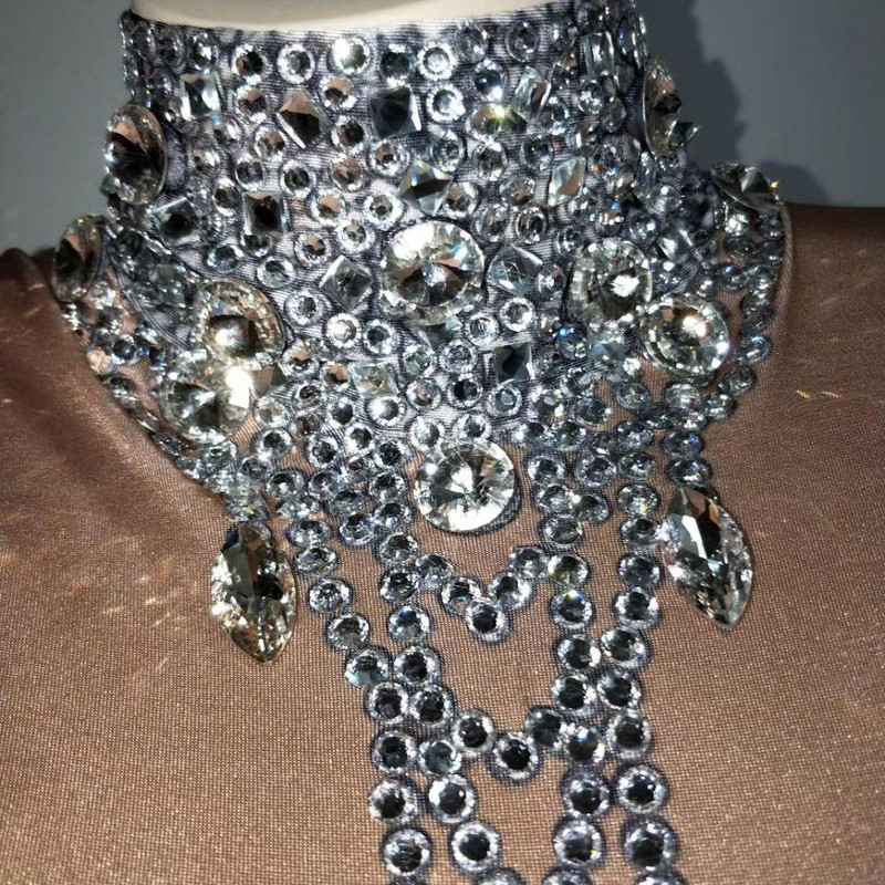 Seksikas ööklubi Rhinestones tantsubodid Naiste elastsed tutikombinatsioonid Pole Dance trikoo Showgirl DJ lavaesinemisrõivad