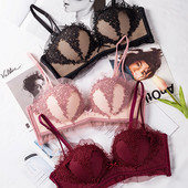 Push Up Σετ σουτιέν Σέξι Εσώρουχα Γυναικεία Εσώρουχα Bralette Κέντημα Δαντέλα Temptation Γυναικεία Σετ Bralet από βαμβάκι