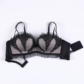 Push Up Комплект сутиени Секси бельо Дамски бикини Bralette Embroidery Lace Temptation Lingerie Женски подплатен комплект сутиени от памук