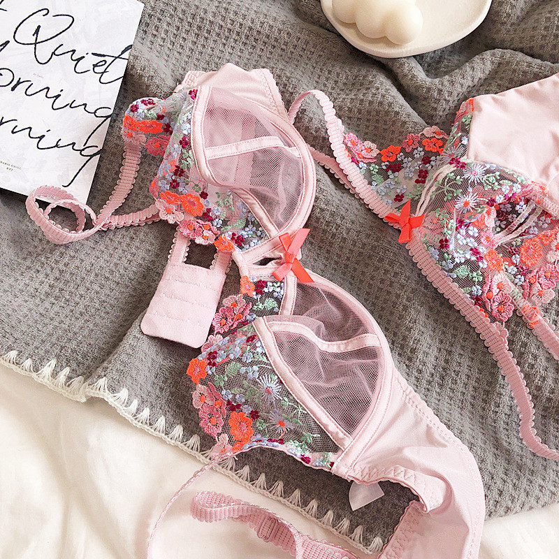 Seksikas tikandid lilleperspektiiviga üliõhukesest võrgust aluspesu ülikond stringid puhas soov koguv rinnahoidja komplekt kate longusvastane pesu