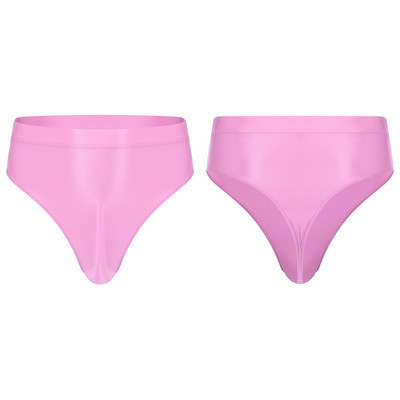 Muške sjajne tange gaćice visokog struka Jednobojne gaćice Elastični pojas Gaćice Donje rublje Donji dio kupaćih kostima