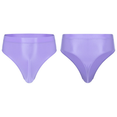 Muške sjajne tange gaćice visokog struka Jednobojne gaćice Elastični pojas Gaćice Donje rublje Donji dio kupaćih kostima