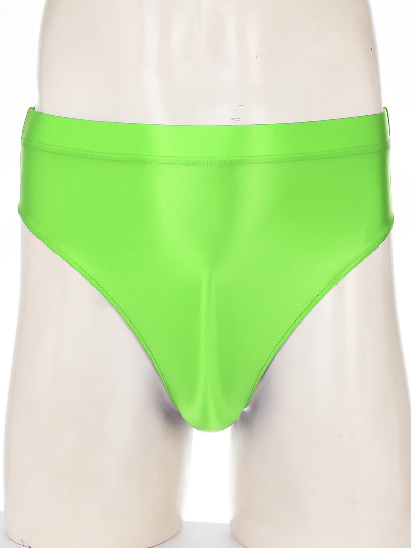 Muške sjajne tange gaćice visokog struka Jednobojne gaćice Elastični pojas Gaćice Donje rublje Donji dio kupaćih kostima