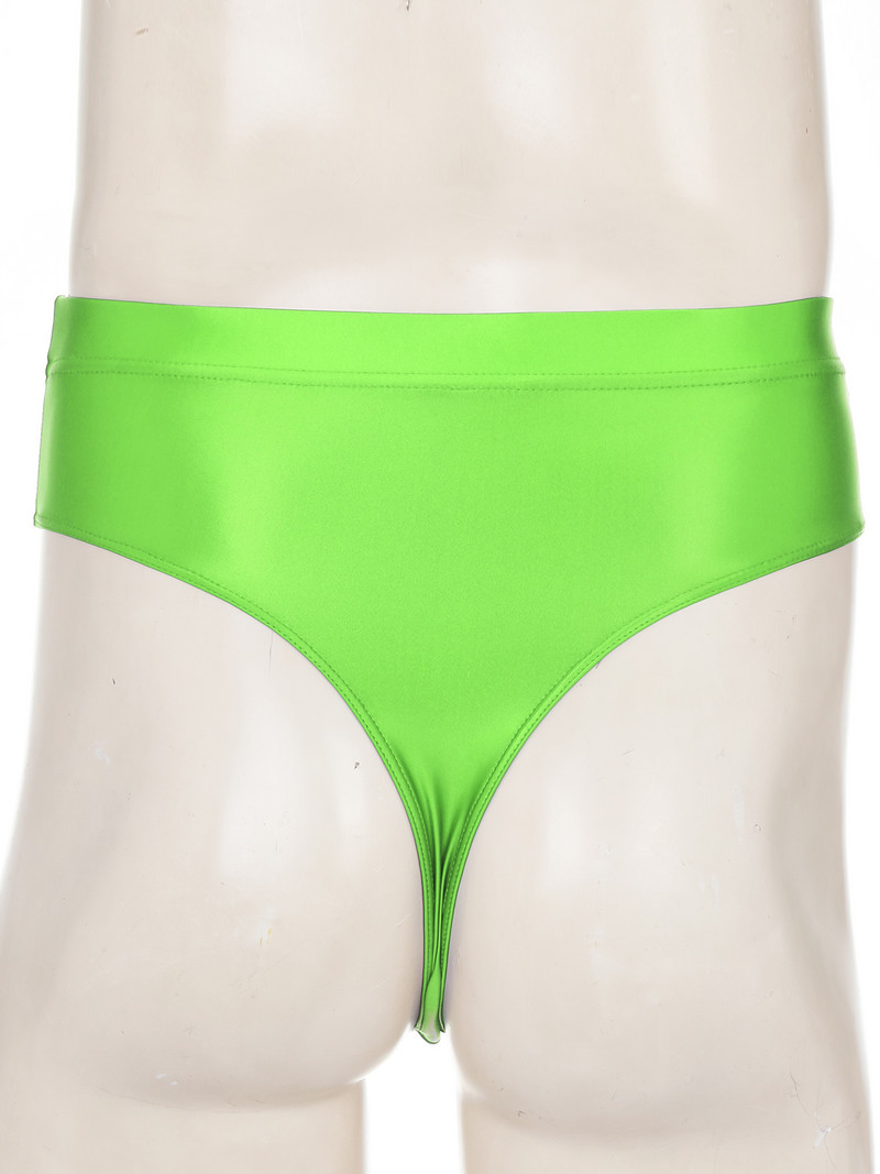 Muške sjajne tange gaćice visokog struka Jednobojne gaćice Elastični pojas Gaćice Donje rublje Donji dio kupaćih kostima