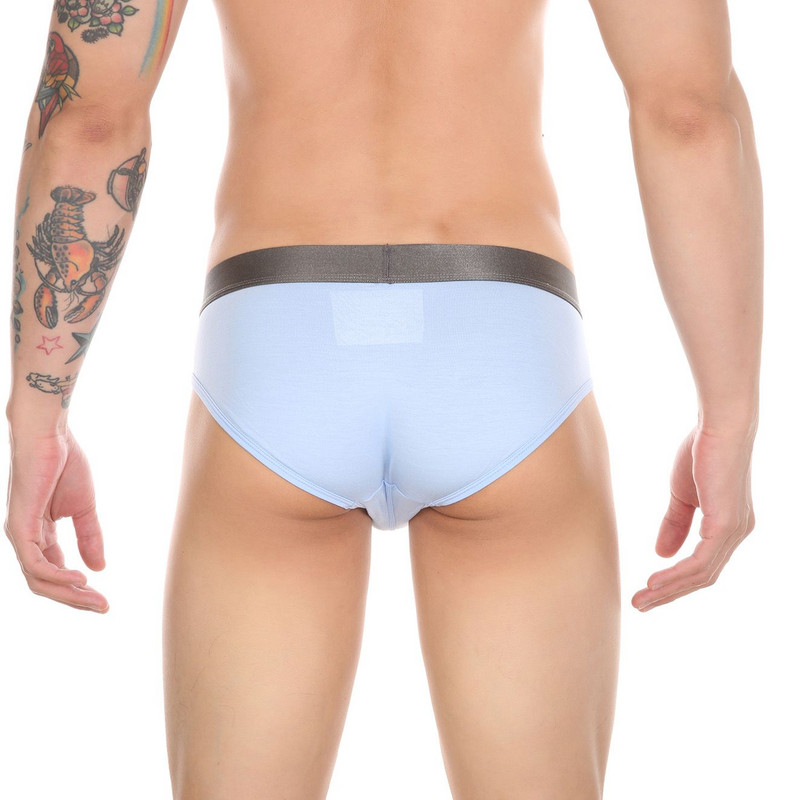 CLEVER-MENMODE Slip sexy Lenjerie de corp din fibră de bambus Chiloți pentru bărbați Slip interior Husă cu umflături Lenjerie hombre Chiloți moi