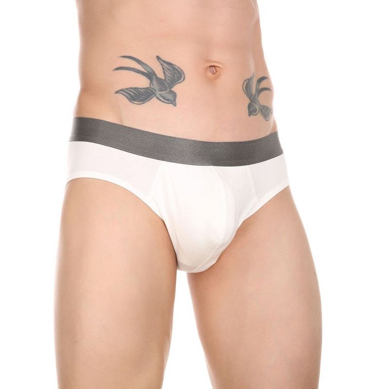 CLEVER-MENMODE Slip sexy Lenjerie de corp din fibră de bambus Chiloți pentru bărbați Slip interior Husă cu umflături Lenjerie hombre Chiloți moi