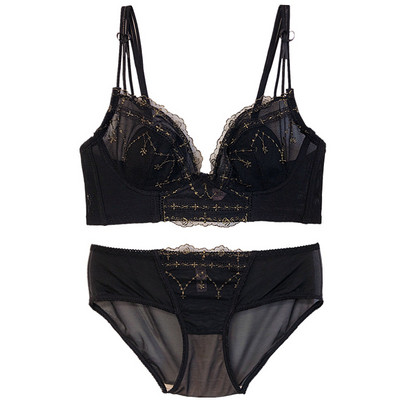 Pitsist seksikas klassikaline kullast siidist tikandiga pesu lühike juhtmevaba reguleeritav ülemine kollektsioon rinnaga longus B tassiga käevõru