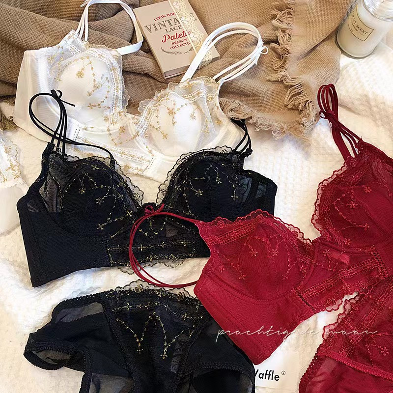 Pitsist seksikas klassikaline kullast siidist tikandiga pesu lühike juhtmevaba reguleeritav ülemine kollektsioon rinnaga longus B tassiga käevõru