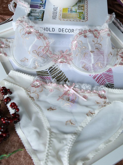 Εξαιρετικά λεπτή bralette κεντημένη δαντέλα σέξι εσώρουχα σετ σουτιέν λουλουδιών underwire γυναικεία εσώρουχα εσώρουχα κοστούμι σετ σουτιέν εσωρούχων