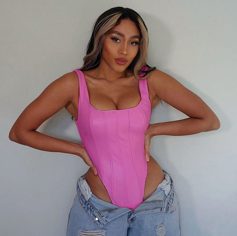 BKLD Σέξι ρούχα για γυναίκες 2021 Φθινόπωρο και Χειμώνας Νέο μονόχρωμο casual αμάνικο φερμουάρ Fishbone Slim κοντό κορμάκι