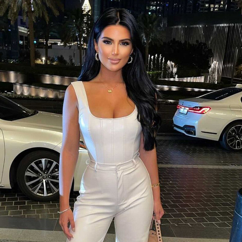 BKLD Σέξι ρούχα για γυναίκες 2021 Φθινόπωρο και Χειμώνας Νέο μονόχρωμο casual αμάνικο φερμουάρ Fishbone Slim κοντό κορμάκι