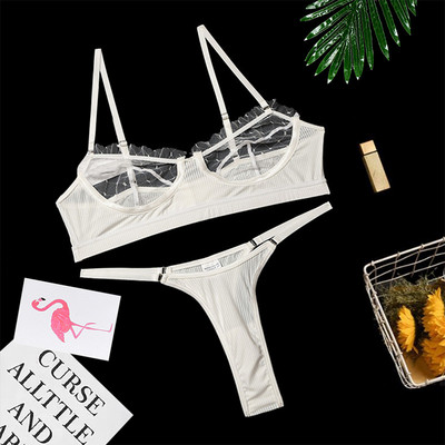 2021 Seturi de lenjerie transparente pentru femei Set de sutien de noapte sexy pentru femeie Set de lenjerie de corp neagră Sutien de modă