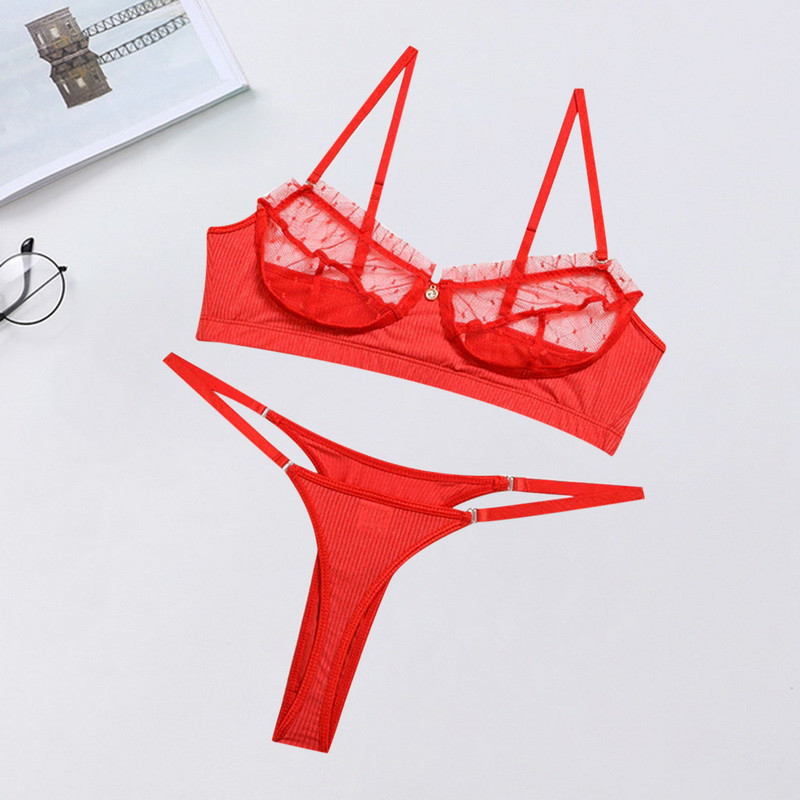 2021 Seturi de lenjerie transparente pentru femei Set de sutien de noapte sexy pentru femeie Set de lenjerie de corp neagră Sutien de modă