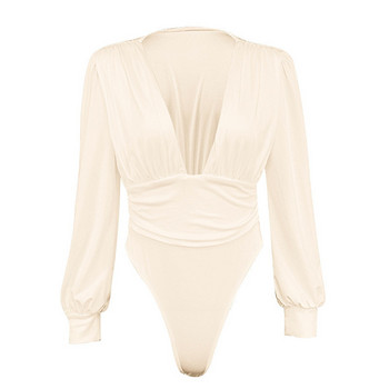 BKLD Σέξι γυναικεία ολόσωμη φόρμα με φουσκωτό μανίκι Φθινόπωρο Χειμώνας 2020 Νέα γυναικεία ρούχα Clubwear πάρτι με βαθύ V λαιμόκοψη