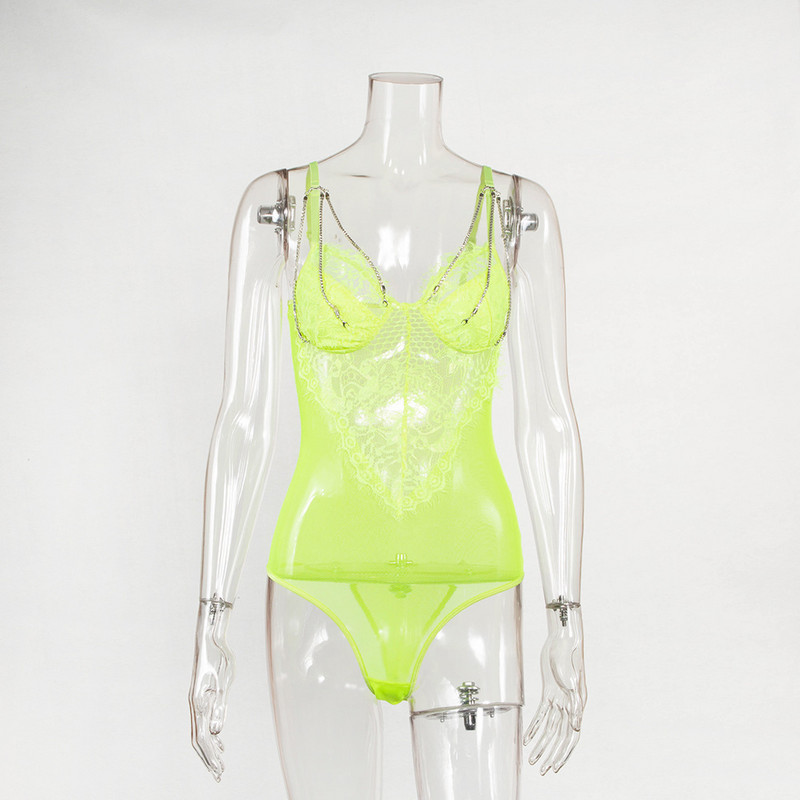 BKLD mežģīņu bodijs sievietēm Seksīgi spageti siksniņu bodiji bez piedurknēm 2019. gada vasaras neona zaļie sieviešu bodiji Clubwear bodiji