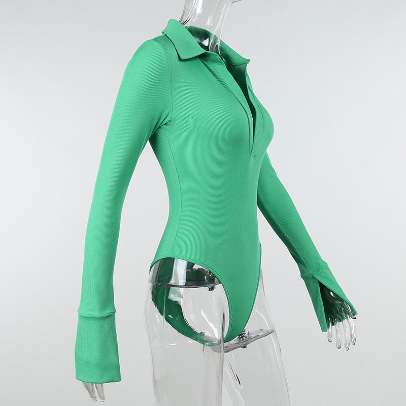 BKLD Turn-down κολάρο Flare ολόσωμο φορμάκι Σέξι στολές για γυναίκες Χειμώνας 2021 Νέα μονόχρωμα μονόχρωμα φορμάκια με λαιμόκοψη σε σχήμα V