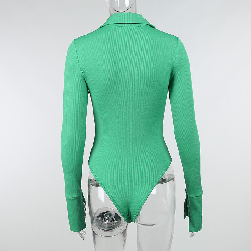 BKLD Turn-down κολάρο Flare ολόσωμο φορμάκι Σέξι στολές για γυναίκες Χειμώνας 2021 Νέα μονόχρωμα μονόχρωμα φορμάκια με λαιμόκοψη σε σχήμα V