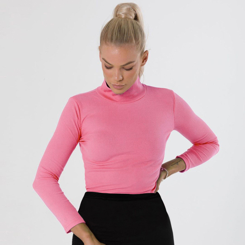 BKLD pentru femei 2019, toamnă, cu mâneci lungi, cu gât rigiș, salopetă scurtă și slăbită.