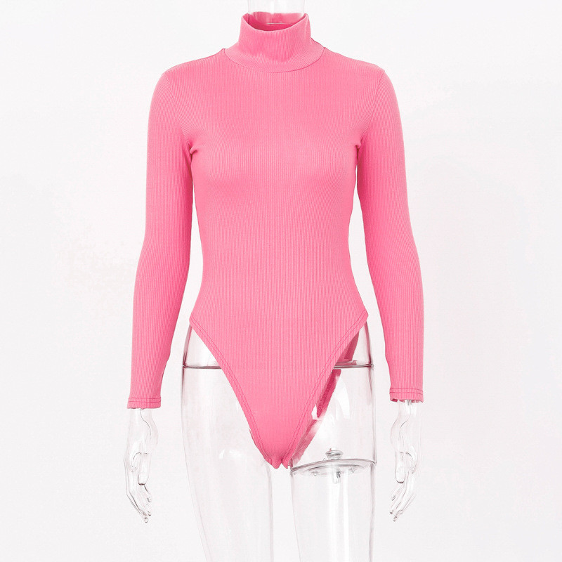 BKLD pentru femei 2019, toamnă, cu mâneci lungi, cu gât rigiș, salopetă scurtă și slăbită.