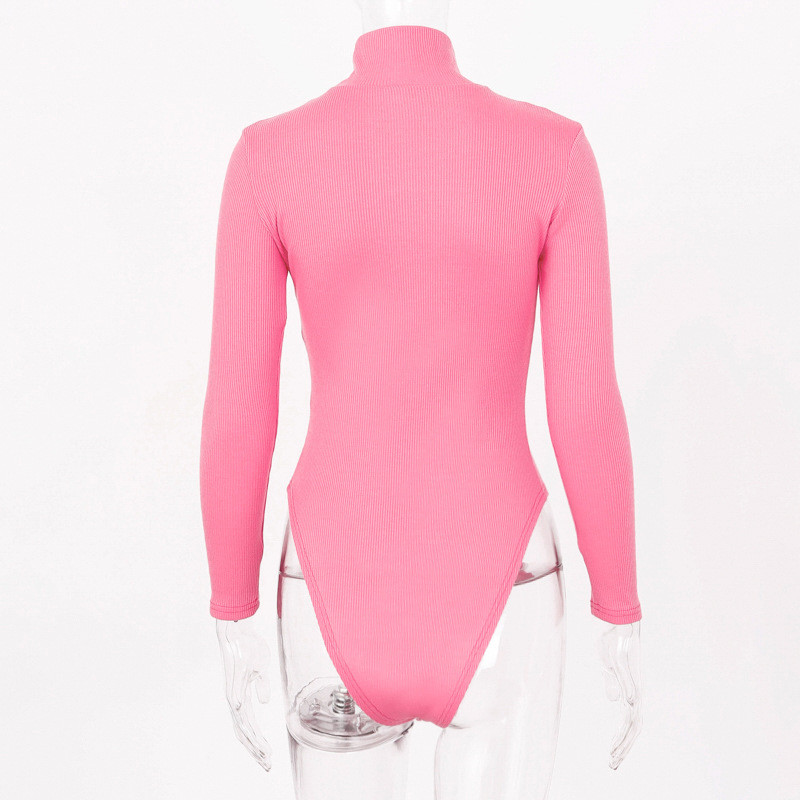 BKLD pentru femei 2019, toamnă, cu mâneci lungi, cu gât rigiș, salopetă scurtă și slăbită.