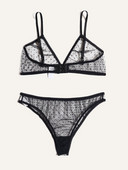 Σέξι σετ εσωρούχων Αναπνεύσιμο bralette με σέξι σώβρακο Polka Dot Sheer Mesh Σετ εσωρούχων Αόρατο σουτιέν για γυναίκες