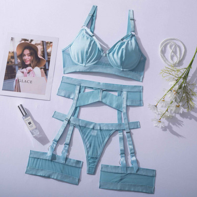SexeLakas Naiste Rõivad Pesu Seksikas sidemega pitspesu Erootiline kostüüm, 3-osaline võrk, läbipaistev uhke intiimne komplekt
