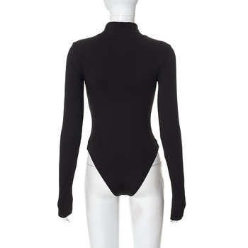 BKLD Дамско облекло 2022 Лято Нова мода Улично облекло Ръчно отпечатано мрежесто облекло с дълъг ръкав Пачуърк Черно боди от една част