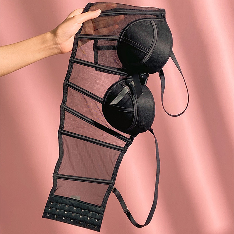 Set de sutien push-up din plasă romantică franțuzească lenjerie de corp sexy pentru femei, sutiene și chiloți respirabili, cu fundă, decorați pentru modelarea corpului, lenjerie de sus