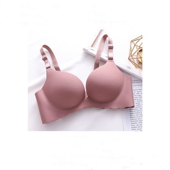 Секси сутиен от една част Дамско безжично дишащо бельо Gather Push Up Simple Lingerie Seamless Bralette Candy Color нижнее белье