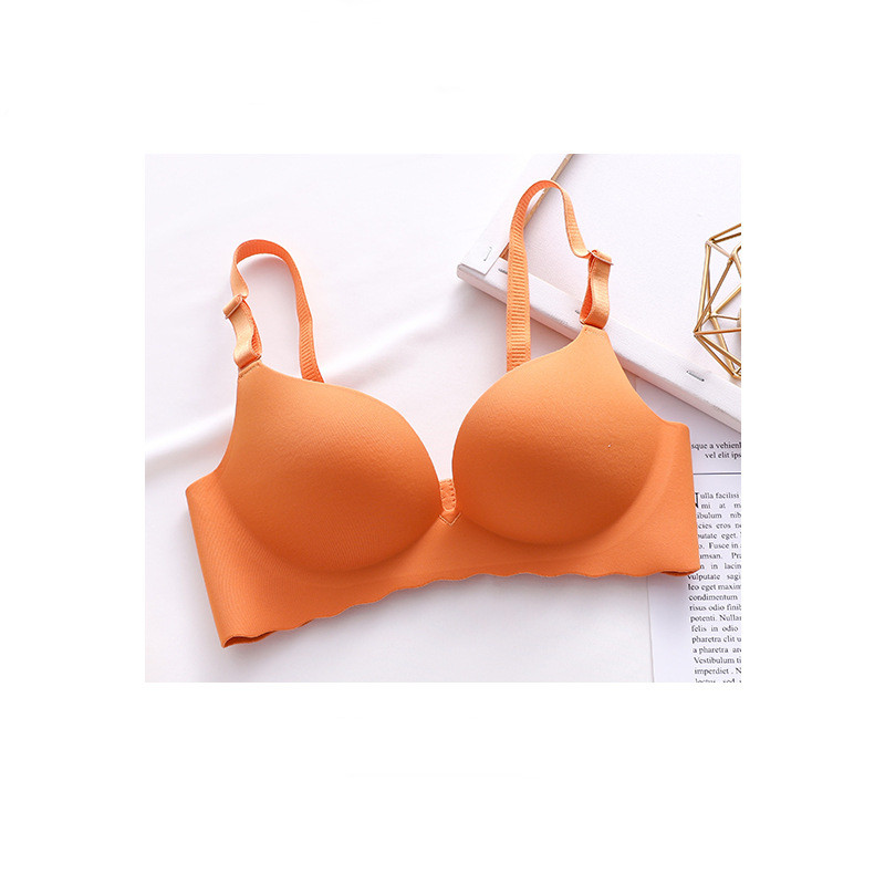 Sutien dintr-o singură bucată sexy pentru femei Lenjerie de corp respirabilă fără fir Adunați Push Up Lenjerie simplă Bralette fără sudură Culoare bomboană нижнее белье