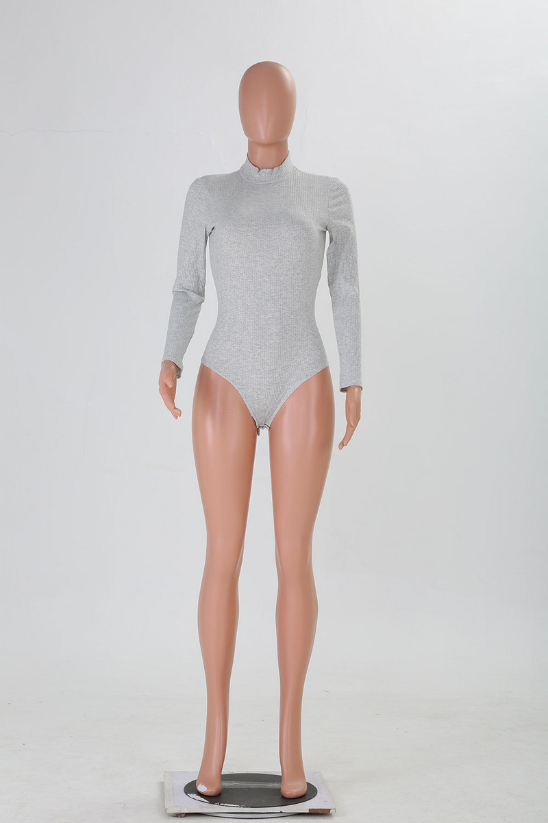 BKLD Body cu mânecă lungă pentru femei Bodycon pantaloni scurți 2020, toamnă iarnă, haine cu nervuri pentru femei, haine de club, body negru, top alb