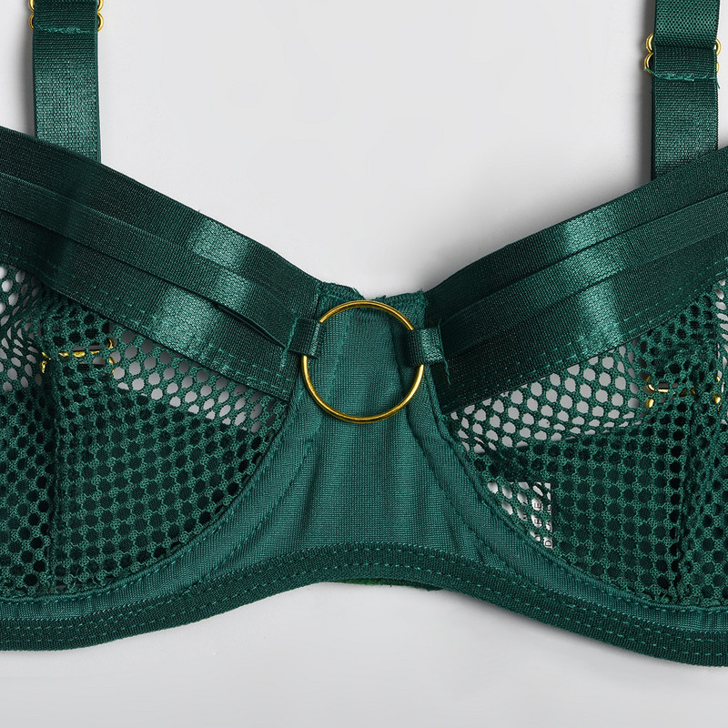 Σέξι σετ εσωρούχων Γυναικεία διχτυωτό κούφιο δαντέλα οικείο πορνογραφία 4 τεμαχίων Σέξι εξωτικά εσώρουχα χωρίς λογοκρισία διαφανές κοστούμι