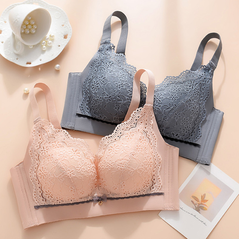 Cupă groasă Sutien fără inele de oțel Lenjerie de corp confortabilă, respirabilă, adunată Sutien anti lasare Sutien moale pentru femei, înveliș casual