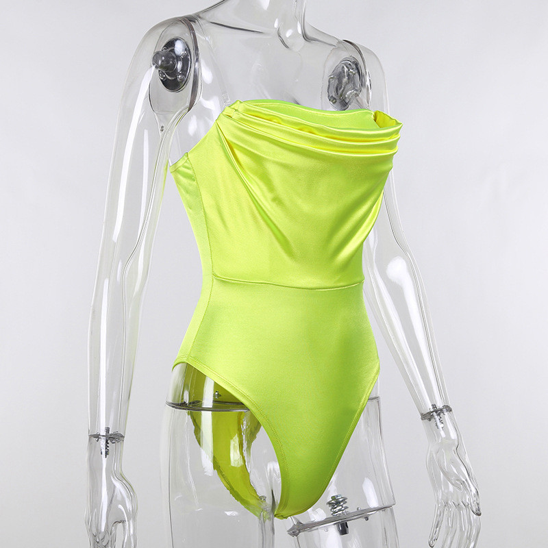 BKLD Vară, stil nou, satin, curea spaghetti, top cu tuburi, ținute dintr-o bucată, body negru, îmbrăcăminte sexy pentru femei, culoare solidă