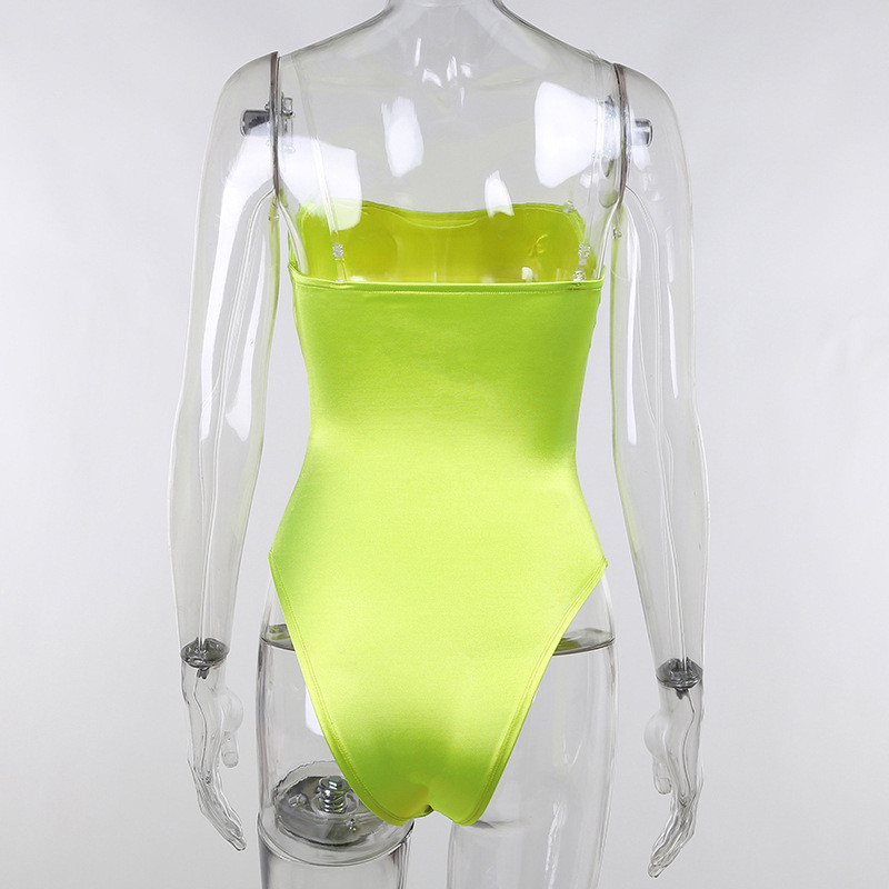 BKLD Vară, stil nou, satin, curea spaghetti, top cu tuburi, ținute dintr-o bucată, body negru, îmbrăcăminte sexy pentru femei, culoare solidă