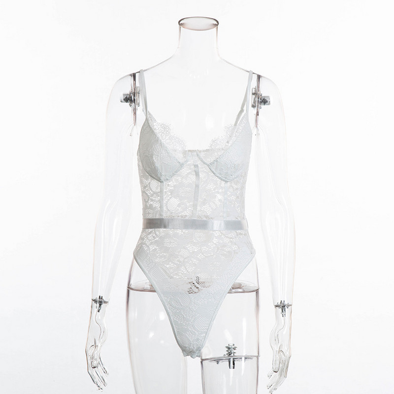 BKLD Body cu dantelă neon transparentă pentru femei, cu bretele spaghetti, cu decolteu în V, cu push-up, din plasă, pentru femei, din dantelă, noua vară 2019