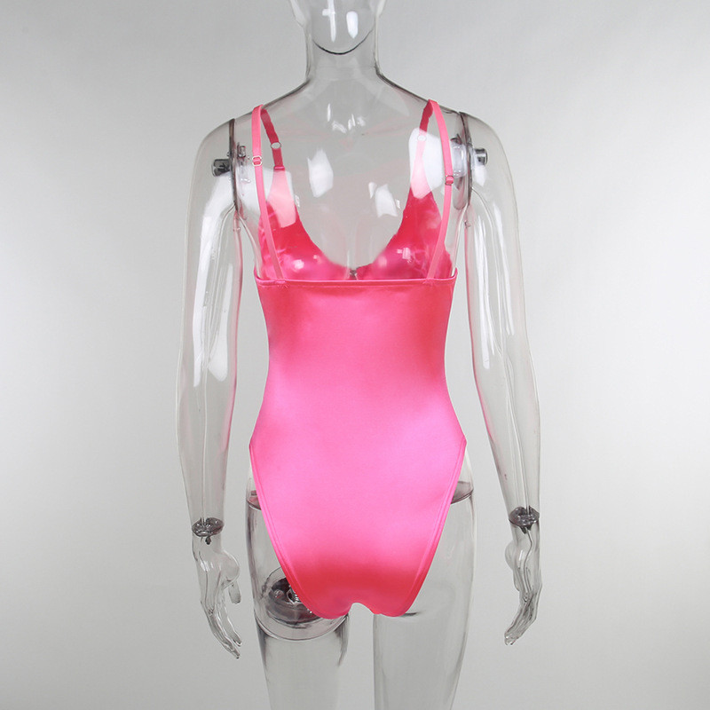 BKLD Tinute sexy de culoare solidă pentru femeie, primăvară și vară, body negru nou, cu fermoar în V adânc, body alb, fără mâneci