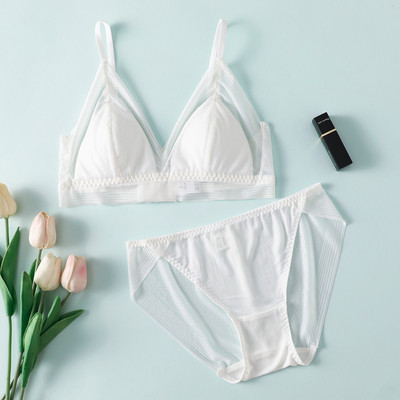 Set sutien SUYADREAM 2022 100% mătase reală și dantelă fără sârmă Sutiene și chiloți confortabili Căptușeală subțire Lenjerie intima sănătoasă