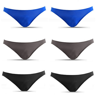 Noul model subțire de lenjerie sexy pentru bărbați, cu talie joasă, slip triunghi mic, uni, 6 culori, de înaltă calitate, 6 buc/lot.