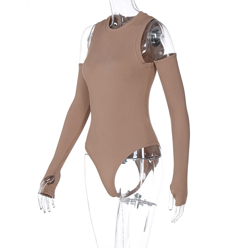 BKLD Nouă primăvară, subțire, sexy, cu decolteu rotund, fără mâneci, ținute dintr-o bucată, body solide, cu mâneci, pentru 2021, salopetă casual pentru femei