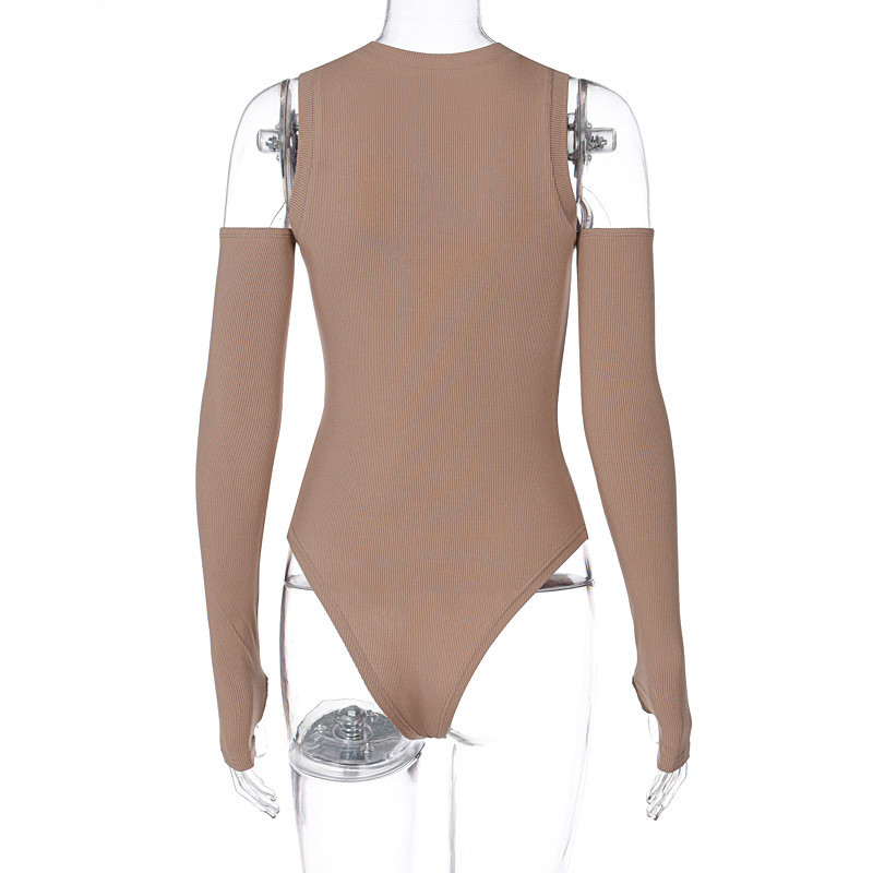 BKLD Nouă primăvară, subțire, sexy, cu decolteu rotund, fără mâneci, ținute dintr-o bucată, body solide, cu mâneci, pentru 2021, salopetă casual pentru femei