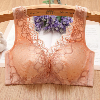 Sanderala Wirefree čipkasti prsluk plus veličina 95D grudnjak s košaricama Deep V Seksi žene Mekano Push Up donje rublje Udobno donje rublje za fitnes Podstavljeno