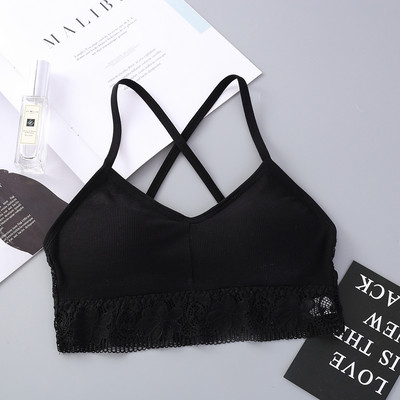 Sutien sexy din dantelă pentru femei Sutien sport rezistent la șocuri pentru femei Bralette solidă fără sârmă Lenjerie de somn casual