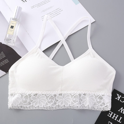 Sutien sexy din dantelă pentru femei Sutien sport rezistent la șocuri pentru femei Bralette solidă fără sârmă Lenjerie de somn casual